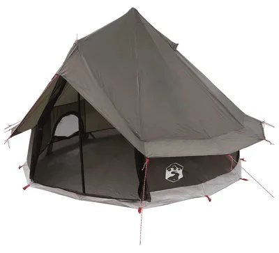 Produktbild von vidaXL Tipi Zelt 4 Personen Braun Grau Polyester und Stahl