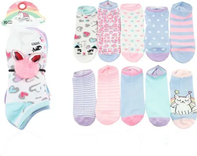 10 verschiedene Socken mit Katzen
