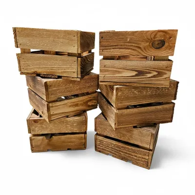 Produktbild von Kleine Holzkisten geflammt Deko Geschenkbox aus Holz