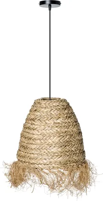 Produktbild von BELIANI Pendelleuchte Natürlicher Seegras-Schirm mit Fransen Hängelampe im Boho-Stil handgewebt Beleuchtung