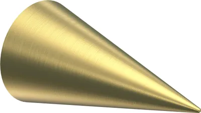 Produktbild von Interdeco Endstücke / Zierabschlüsse für Gardinenstangen mit 20 mm Ø Messing-Optik, Typ Savio (Kegel), Pack. 2 Stück