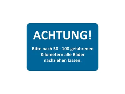 Productafbeelding van EICHNER 9220-00051 EICHNER Aufkleber ACHTUNG! Räder nachziehen lassen, blau/weiß, 250 St.