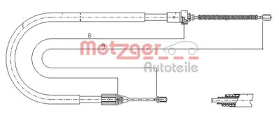 Produktbild von METZGER Seilzug Feststellbremse 11.6584 hinten links