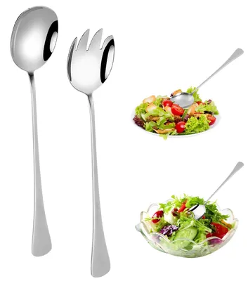 Salatbesteck-Set, 2-teilig, Edelstahl, 28 cm, silber