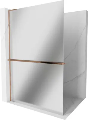 Produktbild von Mexen Kioto+ L Duschwand mit Regal Walk-in 80 x 200 cm, Spiegel, roségold - 800-080-123-60-50