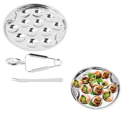 Productafbeelding van 3-delige RVS Escargot Set met Tangen en Vorken