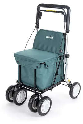 Einkaufswagen mit Sitz, faltbar, 4 Räder, 36L Tasche, hellgrau