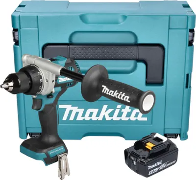 Zdjęcie produktu dla Makita DDF 492 T1J akumulatorowa wiertarko-wkrętarka 18 V 141 Nm bezszczotkowa + 1x akumulator 5,0 Ah + Makpac - bez ładowarki