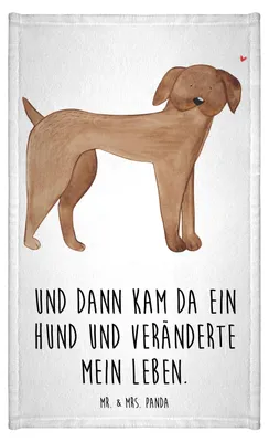 Produktbild von Mr. & Mrs. Panda Handtuch Hund Dogge - Weiß - Geschenk, Klein, Frotteehandtuch, Süß, Herz, Kleines, Gästetuch, Hunde, Sprüche, gäste wc