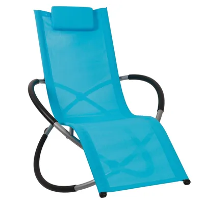 Obrázok produktu pre Bc-elec - HMBL-04-BLUE Modré lehátko, záhradné relaxačné kreslo, záhradné kreslo, hojdacie kreslo, odolné voči poveternostným vplyvom, max. 180 kg