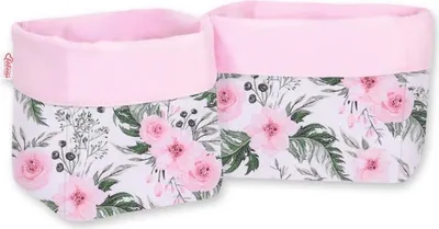 Produktbild von Set mit 2 Aufbewahrungskörben – Aufbewahrungskörbe – maschinenwaschbar, 100 % Baumwolle, Pfingstrosenrosa