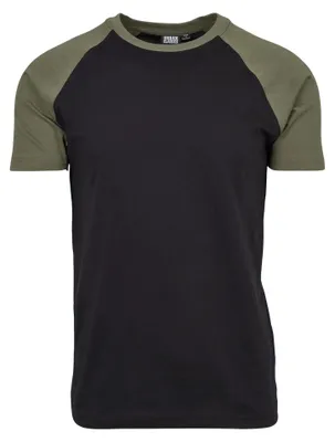 Obrázok produktu pre Urban Classics – Pánske tričko s raglánovými rukávmi TN801 (M) (čierna/olivová)