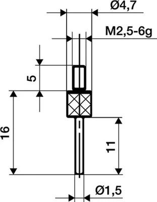 Produktbild von Messeins.D.1,5mm L.11mm Stift M2,5 HM z.Messuhren KÄFER