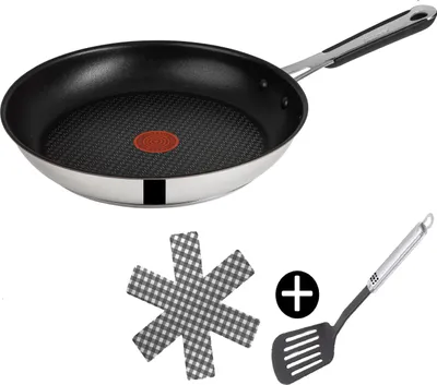 Produktbild von Tefal E30 Jamie Oliver Pfanne 20cm Induktion 3 TLG, Bratpfanne klein, Antihaft-beschichtet, Edelstahl, Spülmaschinenfest,