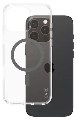 Productafbeelding van CARE by PanzerGlass Premium Case Transparant, Magnetisch, voor iPhone 16, in zwarte kleur