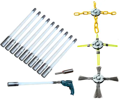 Produktbild von Ofenrohrbürsten-Set, max. Länge 10 m, Schornsteinreinigungsbürsten, Kaminkehrer-Set, Kaminbürste, flexibel bis 90° Wawak 10-TAJ NIER (4)