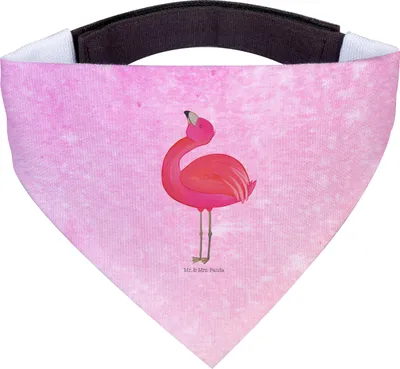 Produktbild von Mr. & Mrs. Panda Hunde Halstuch Flamingo Stolz - Aquarell Pink - Geschenk, Freundin, Hund, Für, Tuch, Freude, Beste, Bandana