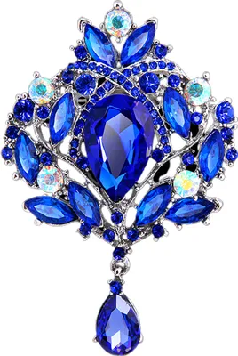 Produktbild von Brosche Wunderschöner Luxus-Schalclip mit Blumenmuster und Blumenform für Party-Blau