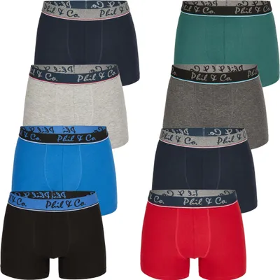 Produktbild von 8er Pack Phil & Co Berlin Jersey Boxershorts Trunk Short Pant FARBWAHL - Farbe: DESIGN 08, Grösse: XXL