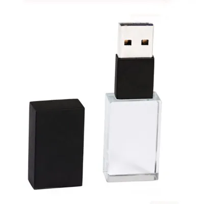 Obrázek produktu pro USB KRYSTAL černý 3.0 64GB, kombinace sklo a kov, LED podsvícení