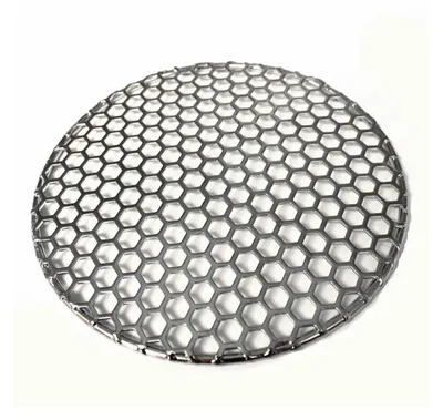 Produktbild von Rost aus lebensmittelechtem Material für Holzkohle, rund, mit Zellstrukturen, Durchmesser 10-40 cm, geeignet für Grillgeräte