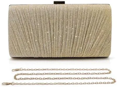 Produktbild von Glitter Clutch mit Kette Damen Abendtasche Elegant Schwarz