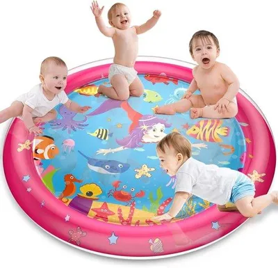 Produktbild von Famanu Wasser-Spielmatte - Aufblasbar, Mermaiden-Design, 100x100 cm