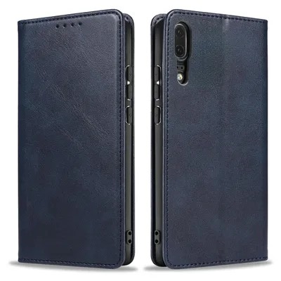 Produktbild von Handyhülle für Huawei P20 Kunstleder Flip Cover Hülle Handytasche Case Kartenfach Farbe: Blau