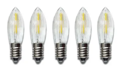 Produktbild von 5 Stück Riffelkerze LED Filament 55V 0,1W Topkerze für Lichterkette Schwibbogen Pyramide etc.