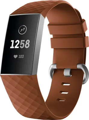 Produktbild von Für Fitbit Charge 3 / 4 Armband Ersatzarmband Silikon Sport Watch Fitness BRAUN Ersatz Armbandgröße S