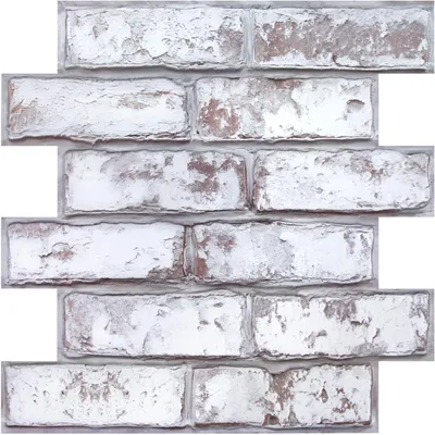 Obrázok produktu pre 3D nástenné panely 30x30 cm, 10 kusov, biela tehla, pre obývačku, PVC samolepiaca tapeta vodoodolná