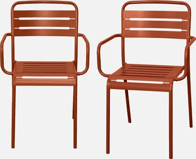 Immagine prodotto di Set 2 sedie da giardino bistrot in acciaio, Terracotta