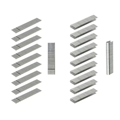 Produktbild von Tackerklammern Klammern T-Klammernägel + Rund 13,6x1,1mm + 6x12x1,1mm 1000 Stück für Tacker elektrisch + handbetrieben Hammertacker
