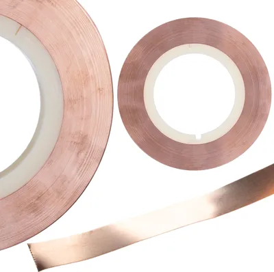 Zdjęcie produktu dla Rosfix Taśma Miedziana 0,15x10 mm – Czysta Miedź 99,9% | 1 m | Do Spawania Akumulatorów, Złączy Ogniw, Wysoka Przewodność
