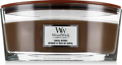 Productafbeelding van WoodWick - Santal Myrrh kaars (sandelhout en mirre), 453,6 gram