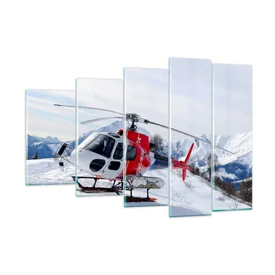 Produktbild von Bilder auf glas - Hubschrauber Berge Gipfel Winter - 150x100cm - Glasbilder - Wandbilder - Kunstdruck - Wanddekoration aus Glas - Glas Bilder - Wandbild auf Glas - GEG150x100-1572