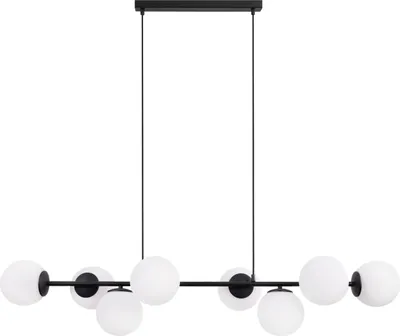 Obrázek produktu pro Závěsná lampa Siena černá 8 světel s bílým stínidlem E14