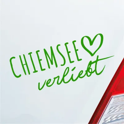 Produktbild von Auto Aufkleber Chiemsee verliebt Herz See Sea Liebe Car 19x8 cm Hellgrün Sticker Heckscheibenaufkleber