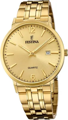 Produktbild von Festina Edelstahl Elegant Herren Uhr F20513/3 Armband-Uhr gold Klassik D2UF20513/3