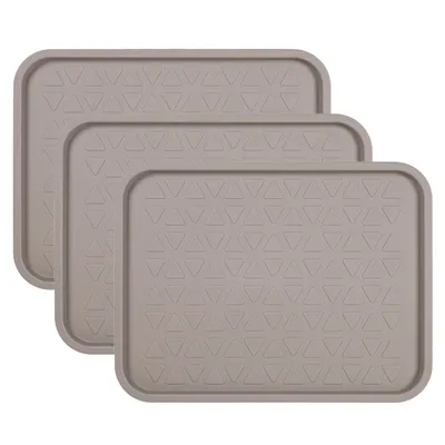 Produktbild von Schuhabtropfschale - 3 Stück - Beige - 38x50 cm - Schuhmatte - für Regen- und Schneetage - Schuhwanne - DUMBO