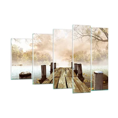 Produktbild von Bilder auf glas - Illustration herbst landschaft bäume - 150x100cm - Glasbilder - Wandbilder - Kunstdruck - Wanddekoration aus Glas - Glas Bilder - Wandbild auf Glas - GEG150x100-2394