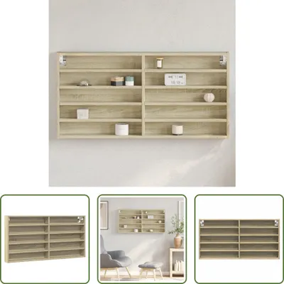 Image de The Living Store Armoire vitrine Chêne Sonoma 100x8,5x50 cm Matériau dérivé du bois