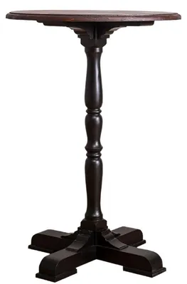 Immagine prodotto di Tavolo bar Casa Padrino in stile country nero/marrone scuro Ø 78 x h. 110 cm - Tavolo bar rotondo in stile country