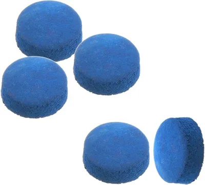 Produktbild von Billardqueue-Lederköpfe, 5 Stück, 12 mm, blau – Ersatzlederköpfe – Billardzubehör