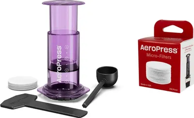 Image de AeroPress Vorteilsset Coffee Maker Clear lila + 350 Mikrofiltern