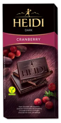 Obrázok produktu pre Heidi tmavá čokoláda s brusnicami 80 g