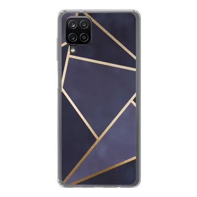 Produktbild von MuchoWow® Handyhülle Schutzhülle Hülle für Samsung Galaxy A12 Marmor - Blau - Collage Silikon Softcase Handy Hülle - Bild