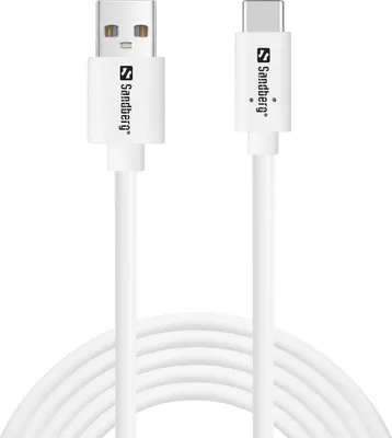 Produktbild von Sandberg 336-14, 2 m, USB C, USB A, USB 2.0, Weiß