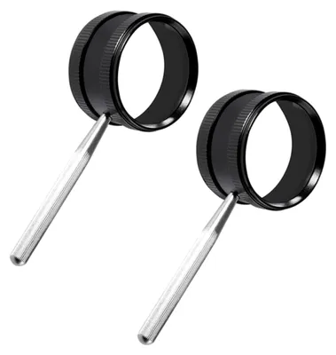 Produktbild von 2 Stück Handlupe mit Vollmetallgriff für Vergrößerung und Inspektion