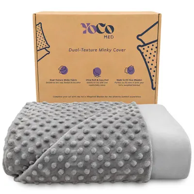 Produktbild von YoCo Sensorischer Bettbezug 120 × 90 cm Minky für Kinder-Gewichtsdecke, beidseitig, Grau
